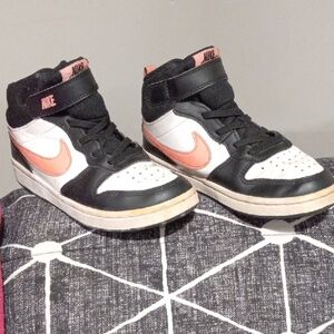 Nike Black and Pink High-Top Sneakers